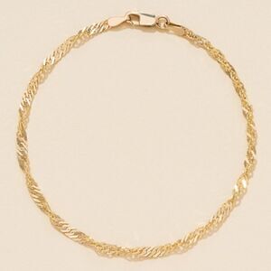 14k solid gold Singapore bracelet | 14K Yellow Gold Singapore Chain Bracelet |